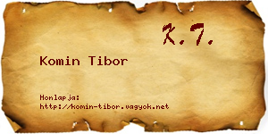 Komin Tibor névjegykártya